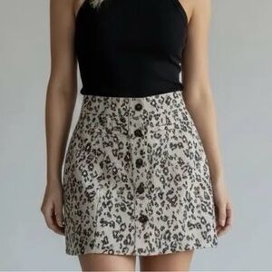 Maurices Animal Print Button-Down Mini Skirt